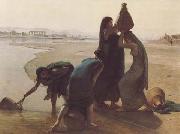 Femmes fellahs au bord du Nil (mk32), Leon Belly